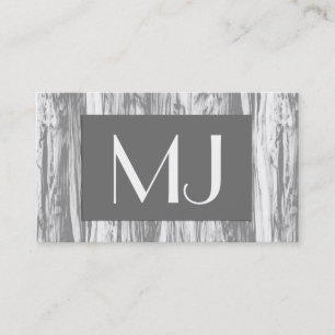 Driftwood patroon - grijs / grijs en wit visitekaartje