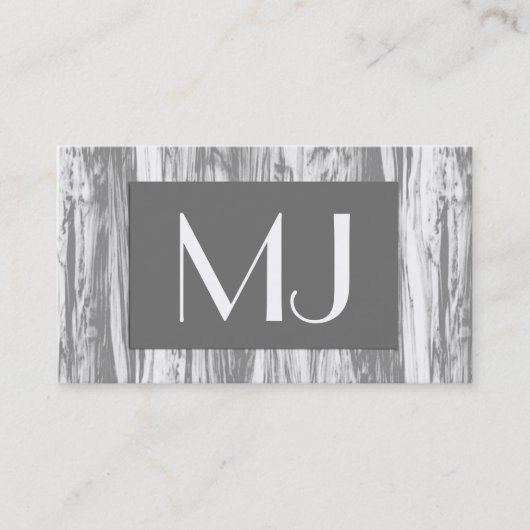 Driftwood patroon - grijs / grijs en wit visitekaartje (Voorkant)