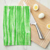 Driftwood patroon - kalkgroen en wit theedoek (Quarter Fold)