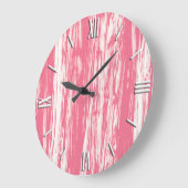 Driftwood patroon - koraalroze en wit grote klok (Hoek)