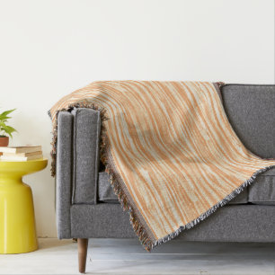 Driftwood patroon - lichte sinaasappel en crème deken