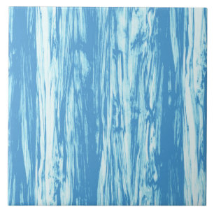 Driftwood patroon - oceaanblauw en wit tegeltje
