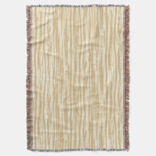 Driftwood patroon - tan, beige en crème deken (Voorkant Verticaal)
