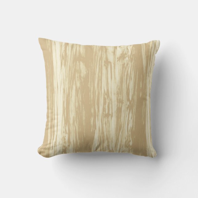 Driftwood patroon - tan, beige en crème kussen (Voorkant)
