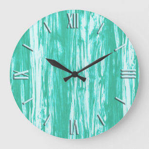 Driftwood patroon - turkooizen en wit grote klok