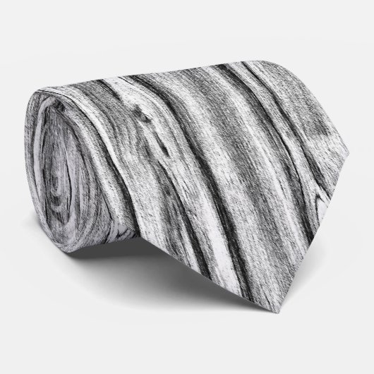 Driftwood patroon - zwart, wit en grijs stropdas (Opgerold)