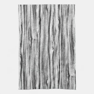 Driftwood patroon - zwart, wit en grijs theedoek