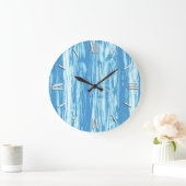 Driftwood pattern - ocean blue and white grote klok (Huis)