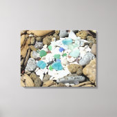 Driftwood Rock Garden Canvas art Seashells Beach (Voorkant)