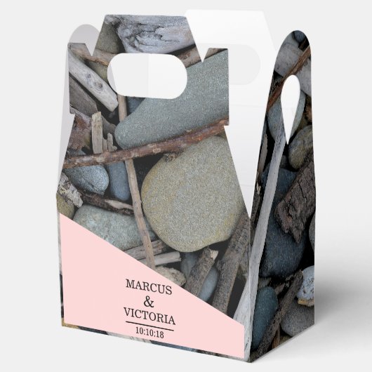 Driftwood strand bruiloft bedankdoosjes (Geopend)