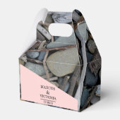 Driftwood strand bruiloft bedankdoosjes (Voorkant Zijde)