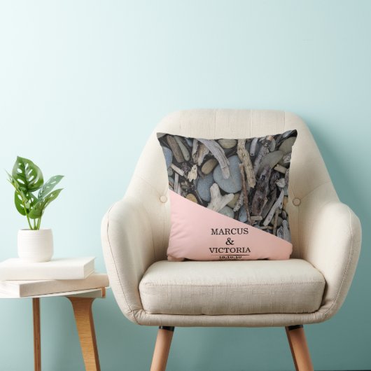 Driftwood strand bruiloft kussen (Stoel)