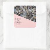 Driftwood strand bruiloft Save the date Vierkante Sticker (Tas)