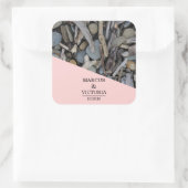 Driftwood strand bruiloft vierkante sticker (Tas)