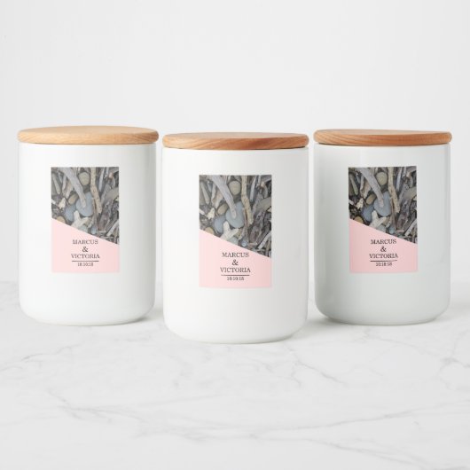 Driftwood strand bruiloft voedselcontainer etiket (Flessen)