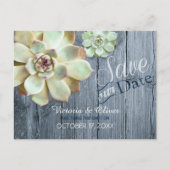 Driftwood Succulent Cactus Bruiloft Save the Date Aankondigingskaart (Voorkant)