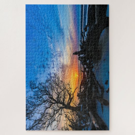 Driftwood Tree-begraafplaats Beaufort SC-strand Legpuzzel (Verticaal)