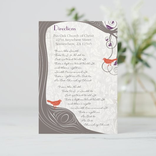 Driftwood Tree Direction Card Kaart (Staand voorkant)