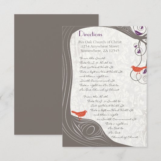 Driftwood Tree Direction Card Kaart (Voorkant / Achterkant)