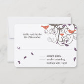 Driftwood Tree Swirl Tortelduifjes Weddenschap RSV RSVP Kaartje (Voorkant)