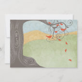 Driftwood Tree Tangerine Birds Wedding Invitting Kaart (Achterkant)