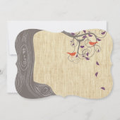 Driftwood Tree Tangerine Birds Wedding Invitting Kaart (Achterkant)