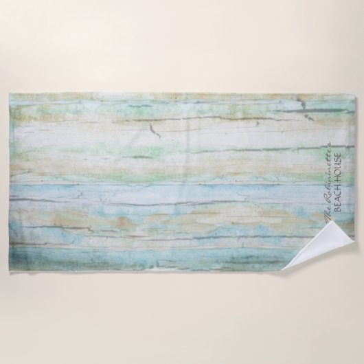 Driftwood Waterverf Beach Rustic Wood Coastal  Strandlaken (Voorkant)