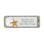 Driftwood Weduwingadres voor zandband Etiket (Voorkant)