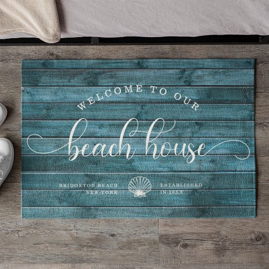 Driftwood WELKOM AAN ONS Beach House Script Custom Deurmat