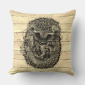 Driftwood werpkussen met slapende egel kussen (Voorkant)