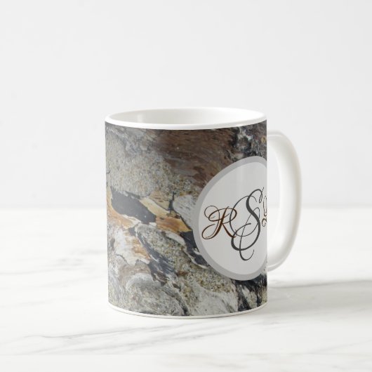 Driftwood Woodgrain Foto - Natuur Fancy Initiaal Koffiemok (Voorkant rechts)