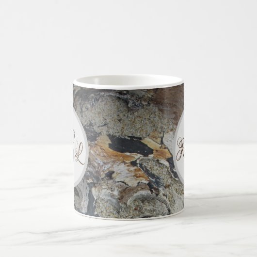 Driftwood Woodgrain Foto - Natuur Fancy Initiaal Koffiemok (Center)