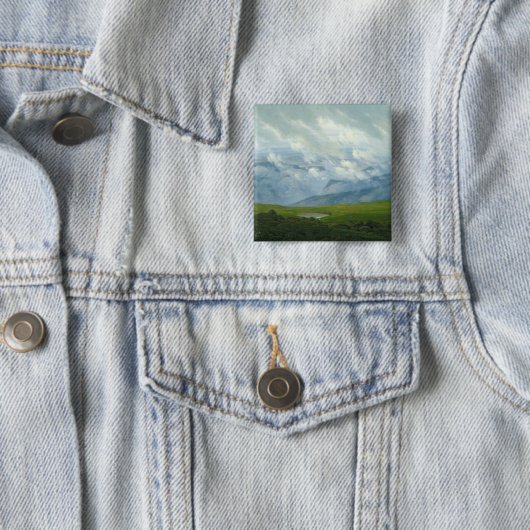 Drifwolken Vierkante Button 5,1 Cm (In situ)