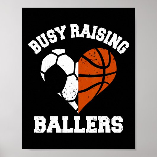 Drig Byllers Voetbal Bysketbyll Hart Moeder G Poster (Voorkant)