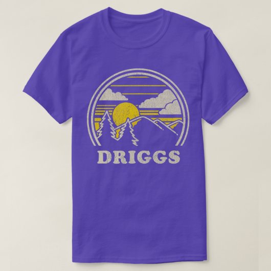 Driggs Idaho ID Vintage Hiking Mountains T-shirt (Design voorkant)
