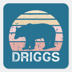 Driggs Idaho Retro Beer Vierkante Sticker