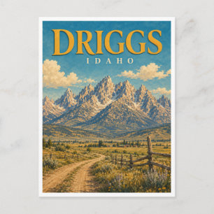 Driggs Idaho Teton Range GeoSaga Briefkaart