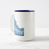 Driggs Idaho Wood Grain Tweekleurige Koffiemok (Voorkant links)