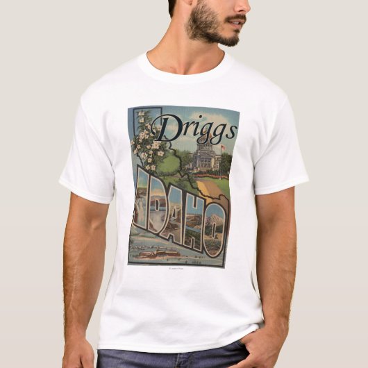 Driggs, IdahoLarge Letter ScenesDriggs, ID T-shirt (Voorkant)