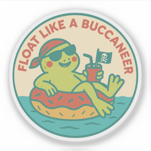 Drijf als een boekanierkikker sticker (Voorkant)