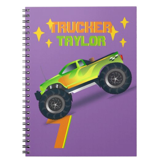 Drijf het MONSTER TRUCK Kinderen van 12.00 uur Notitieboek (Voorkant)