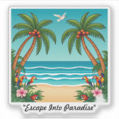 "Drijf het paradijs binnen" Sticker (Voorkant)