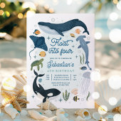 Drijf in vier onder het Zee 4e verjaardag Kaart