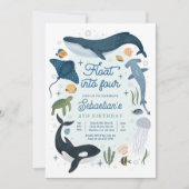 Drijf in vier onder het Zee 4e verjaardag Kaart (Voorkant)