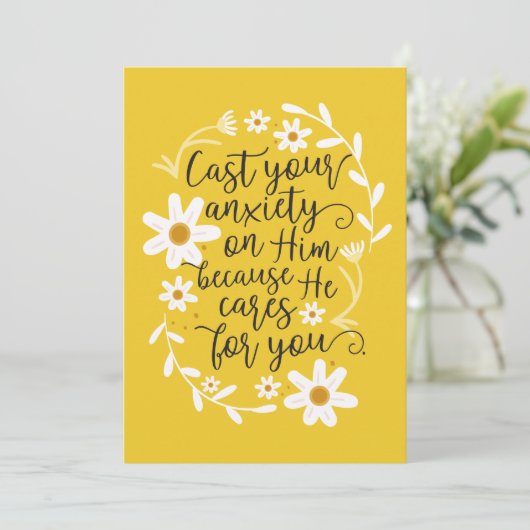 Drijf je angst op hem omdat hij zich zorgen maakt kaart (Staand voorkant)