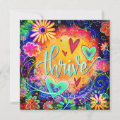 Drijf  Kleurrijk Leuk Bloemen Inspirerend. Bedankkaart (Voorkant)