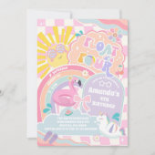 Drijf naar vier zwembadfeest Regenboog 4e verjaard Kaart (Voorkant)
