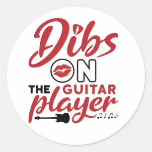 Drijf op de gitaarspeler ronde sticker