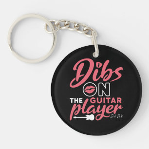Drijf op de gitaarspeler sleutelhanger