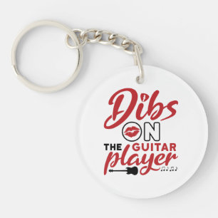 Drijf op de gitaarspeler sleutelhanger